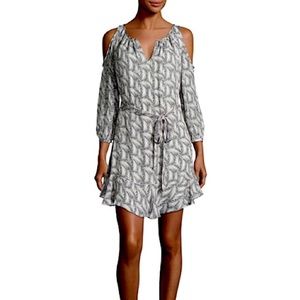 Joie silk cold shoulder Isaline Feather dress